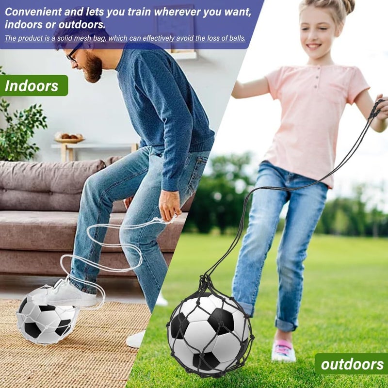 Ranjaner 3Pcs Soccer Kick Trainer, Football Kick Throw Solo Practice Training Aid, Adjustable Locked Net Soccer Ball Bungee Elastic Trainer Net Soccer Juggling Trainer Fits Ball Size 3 4 5 - Image 4